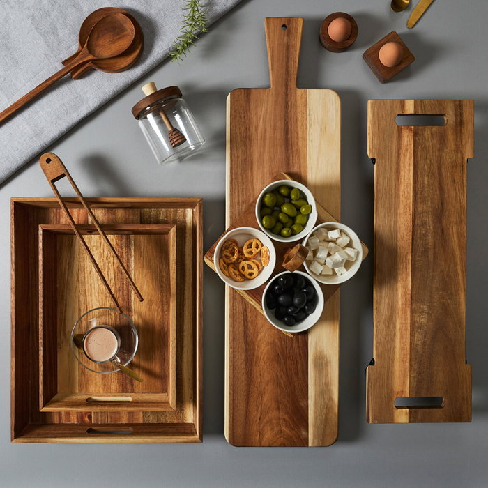 Home Deco Factory Tabla Servir Acacia Cocooning con Pies 60 cm Home Deco Factory Tabla Servir Acacia Cocooning con Pies 60 cm