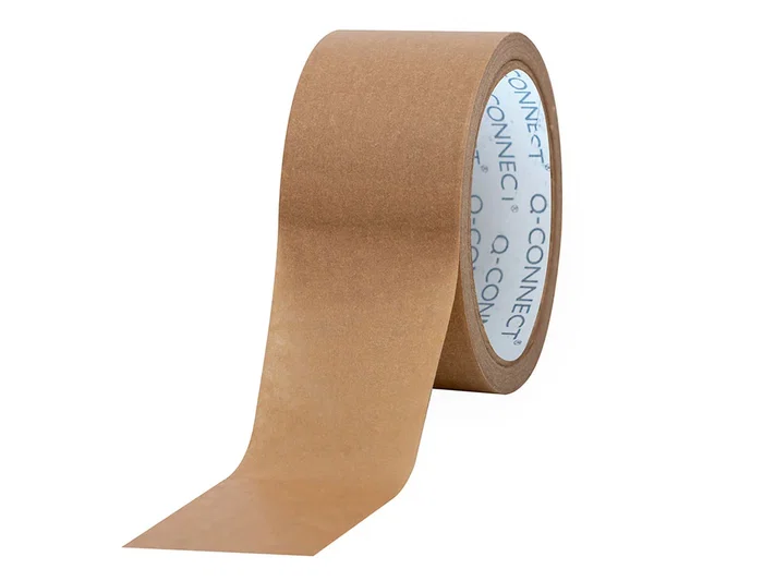 Q-connect Cinta Adhesiva Kraft para Embale Q-connect 50 m x 50 mm, 130 Micras, Papel 60 g/m², Reciclable y Escribible Q-connect Cinta Adhesiva Kraft para Embale Q-connect 50 m x 50 mm, 130 Micras, Papel 60 g/m², Reciclable y Escribible