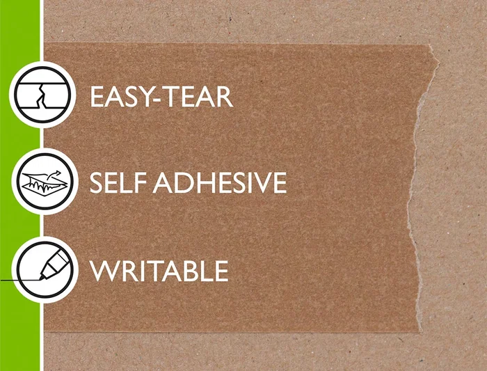 Q-connect Cinta Adhesiva Kraft para Embale Q-connect 50 m x 50 mm, 130 Micras, Papel 60 g/m², Reciclable y Escribible Q-connect Cinta Adhesiva Kraft para Embale Q-connect 50 m x 50 mm, 130 Micras, Papel 60 g/m², Reciclable y Escribible