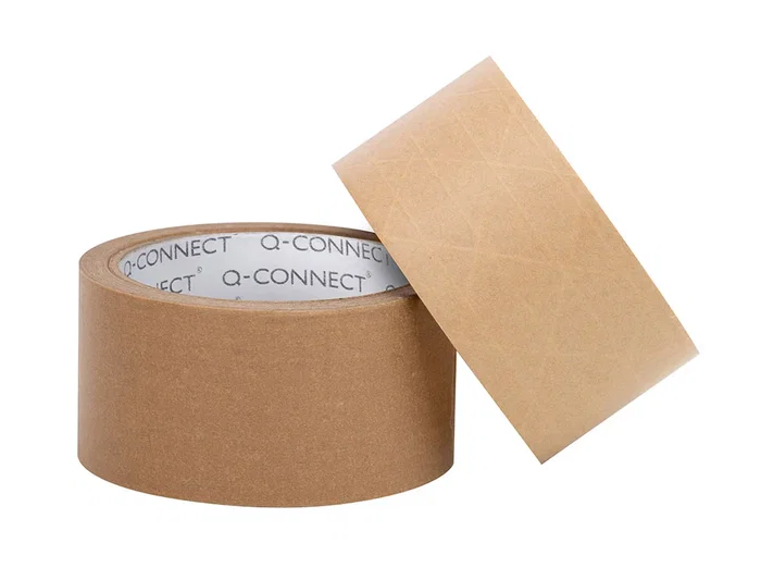 Q-connect Cinta Adhesiva Kraft para Embale Q-connect 50 m x 50 mm, 130 Micras, Papel 60 g/m², Reciclable y Escribible Q-connect Cinta Adhesiva Kraft para Embale Q-connect 50 m x 50 mm, 130 Micras, Papel 60 g/m², Reciclable y Escribible