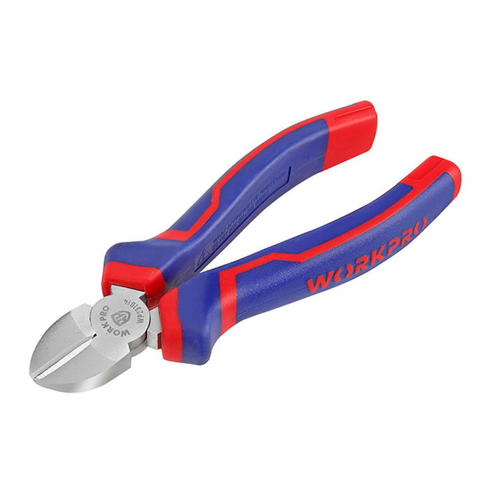 Workpro Alicate Corte Diagonal 180 mm Acero al Carbono Forjado Mango Bimaterial Azul y Rojo Workpro Alicate Corte Diagonal 180 mm Acero al Carbono Forjado Mango Bimaterial Azul y Rojo