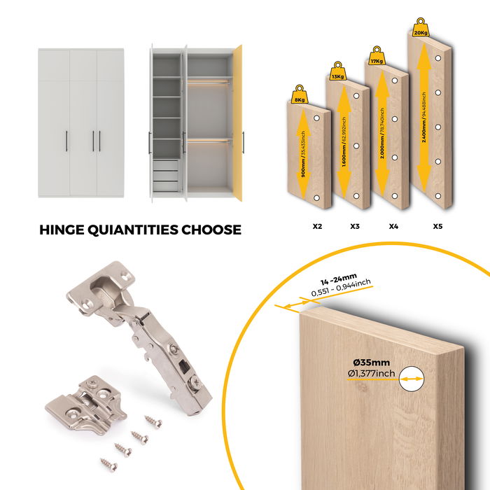 Emuca Lote de 20 bisagras rectas X91N con suplementos para atornillar, Altura 0, Acero, Niquelado Emuca Lote de 20 bisagras rectas X91N con suplementos para atornillar, Altura 0, Acero, Niquelado