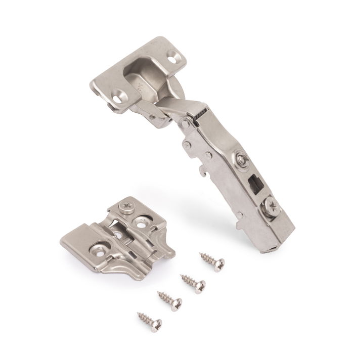 Emuca Lote de 20 bisagras rectas X91N con suplementos para atornillar, Altura 0, Acero, Niquelado Emuca Lote de 20 bisagras rectas X91N con suplementos para atornillar, Altura 0, Acero, Niquelado