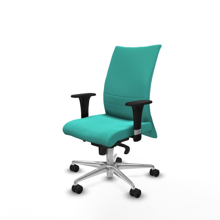 PIQUERAS Y CRESPO Silla Albacete Confidente Turquesa con Mecanismo Sincro y Base de Aluminio