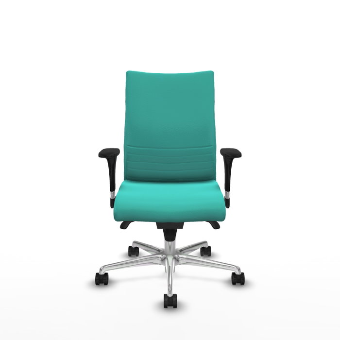 PIQUERAS Y CRESPO Silla Albacete Confidente Turquesa con Mecanismo Sincro y Base de Aluminio