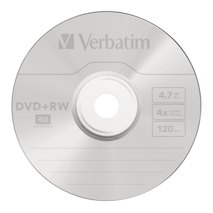 Verbatim DVD+RW 4,7 GB 4x, 25 unidades, plata mate Verbatim DVD+RW 4,7 GB 4x, 25 unidades, plata mate