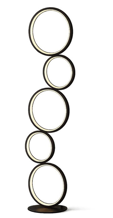 DKD Home Decor Lámpara de pie LED Aluminio Círculos Negro