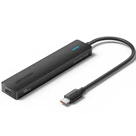 Vention Hub USB-C 5 en 1 CHYBB - 2x USB-C 3.2 + 2x USB-A 3.2 + PD - Transferencia 10 Gbps, USB 3.2 Gen 2, Negro
