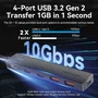 Vention CHYBB Hub USB Tipo C 3.2 con 2 Puertos USB C 3.2, 2 Puertos USB 3.2 y 1 Puerto USB C 3.2, 15 cm