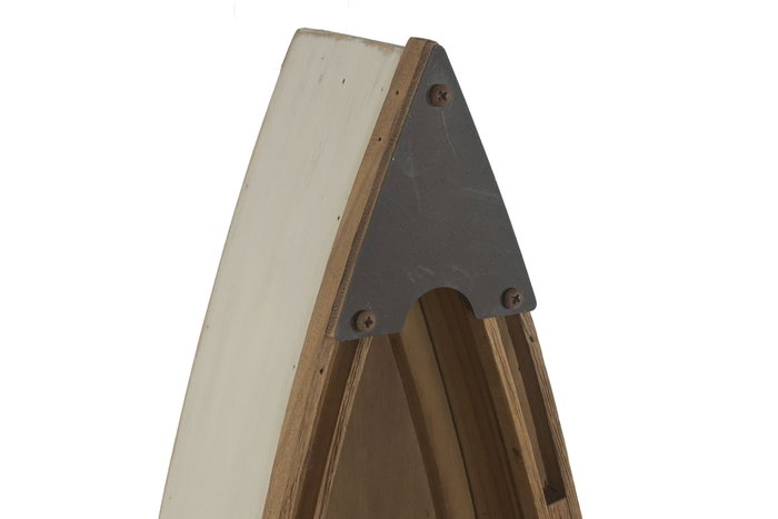 DKD Home Decor Marino dandou 26 Estantería de Pared Antique de Madera Reciclada, Blanco/Natural, 119 x 25 x 14 cm, 3 Estantes, 2 Unidades
