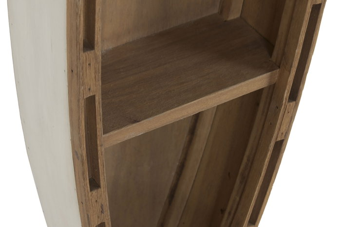 DKD Home Decor Marino dandou 26 Estantería de Pared Antique de Madera Reciclada, Blanco/Natural, 119 x 25 x 14 cm, 3 Estantes, 2 Unidades