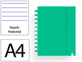 Carchivo Cuaderno Ingeniox Foam A4 80 Hojas Rayado Horizontal Verde