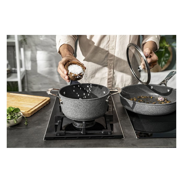 Ballarini Salina Kasserolle con Tapa 20cm Aluminio Titanio Gris 2.67L Ballarini Salina Kasserolle con Tapa 20cm Aluminio Titanio Gris 2.67L