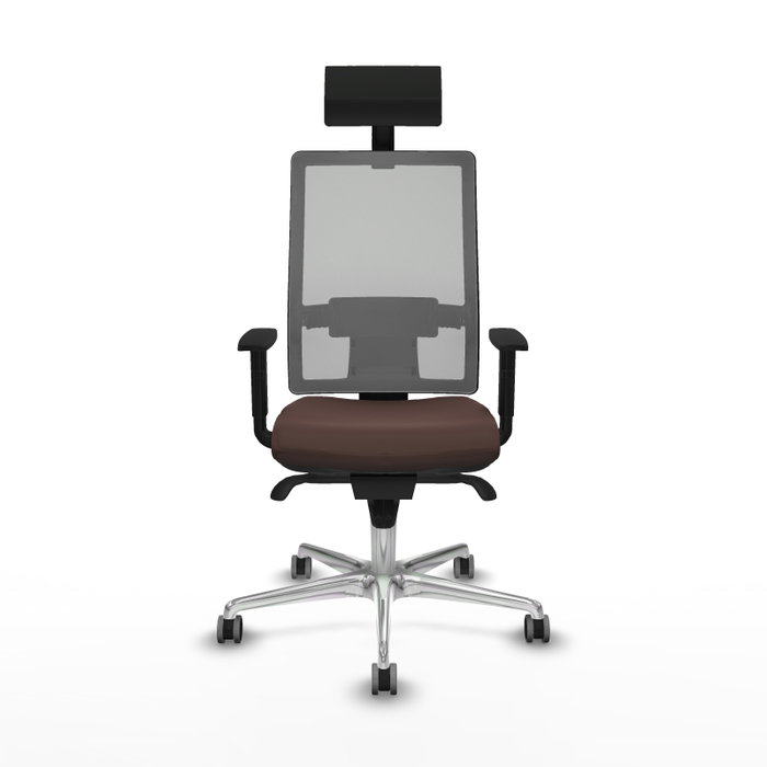 PIQUERAS Y CRESPO Silla de oficina Horna con mecanismo Sincro, Marrón oscuro y Gris