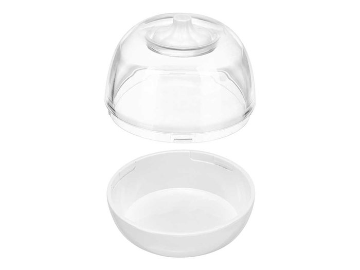 LEKNES Recipiente de mantenimiento de ajo Blanco-transparente