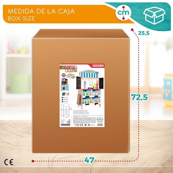 Woomax Cocina Heladería de Madera 60x40x109 cm Color Baby