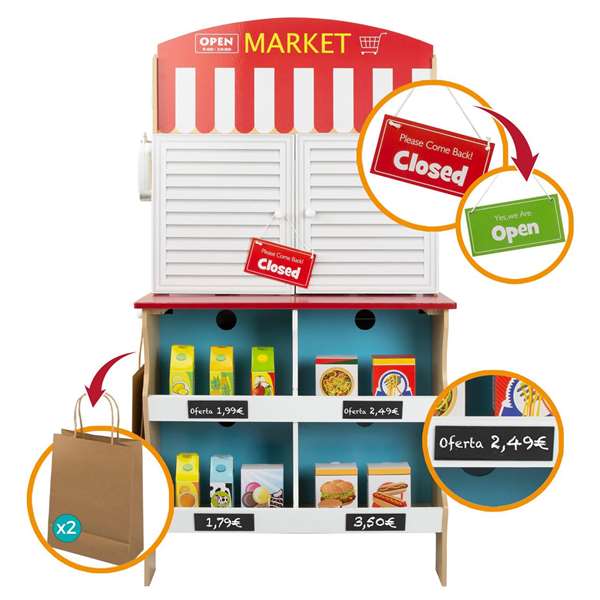 Woomax Cocina Heladería de Madera 60x40x109 cm Color Baby