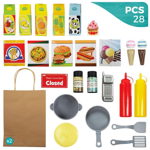 Woomax Cocina Heladería de Madera 60x40x109 cm Color Baby