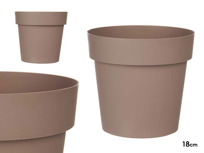 Ibergarden Maceta de Plastico Marron 18 cm Diametro x 17 cm Alto (18x18x17 cm) (Set de 12) Ibergarden Maceta de Plastico Marron 18 cm Diametro x 17 cm Alto (18x18x17 cm) (Set de 12)