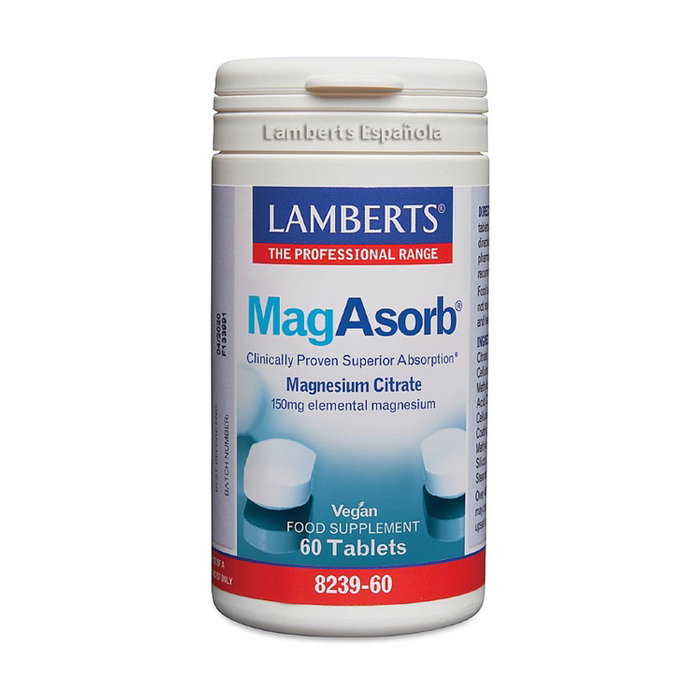 Lamberts MagAsorb Citrato de Magnesio 60 Comprimidos 150 mg Lamberts MagAsorb Citrato de Magnesio 60 Comprimidos 150 mg