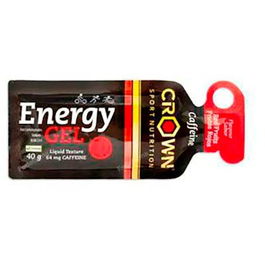 CROWN SPORT NUTRITION Energy Gel Frutos Rojos + Cafeína 1 X 40G - Gel Energético con Carbohidratos y Aminoácidos para Rendimiento
