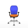 PIQUERAS Y CRESPO Silla de oficina Jorquera con mecanismo Sincro/Traslack, Naranja y Azul