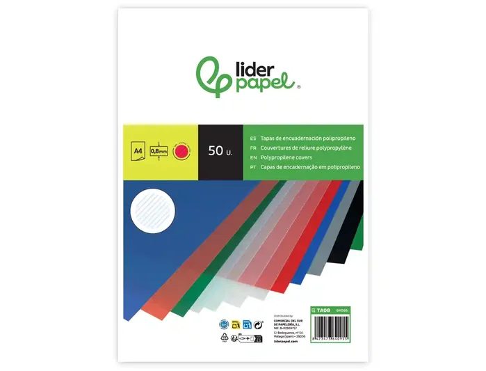 Liderpapel Tapa Encuadernacion Polipropileno Ondulado A4 0.8 mm Rojo Paquete 50 Unidades Liderpapel Tapa Encuadernacion Polipropileno Ondulado A4 0.8 mm Rojo Paquete 50 Unidades