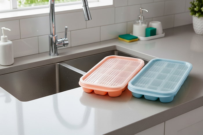 Inde Cubitera con Tapa para 18 Cubitos de Hielo, 25.5 x 11.3 x 3.2 cm (24 Unidades)