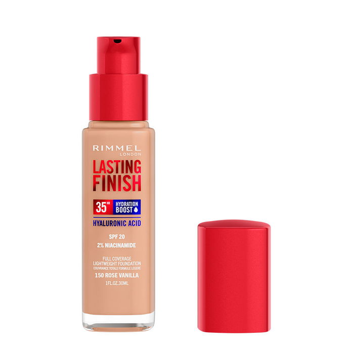 Rimmel London LASTING FINISH hydration boost SPF20 #150-Rose Vanilla 30 ml Base de Maquillaje Hidratante y Protectora Rimmel London LASTING FINISH hydration boost SPF20 #150-Rose Vanilla 30 ml Base de Maquillaje Hidratante y Protectora