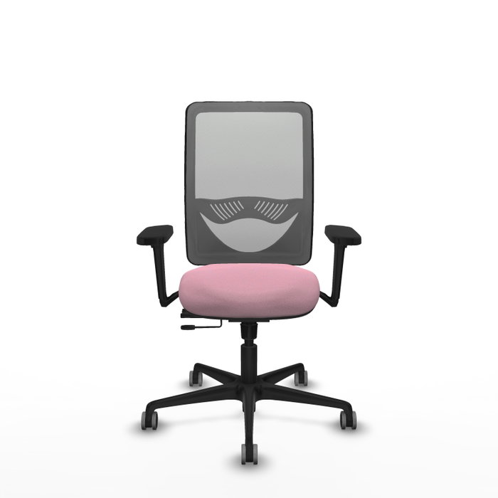 PIQUERAS Y CRESPO Silla de oficina Zulema con mecanismo Sincro/Traslack, Rosa y Gris