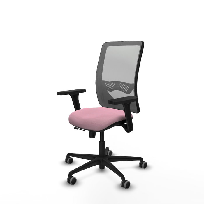 PIQUERAS Y CRESPO Silla de oficina Zulema con mecanismo Sincro/Traslack, Rosa y Gris