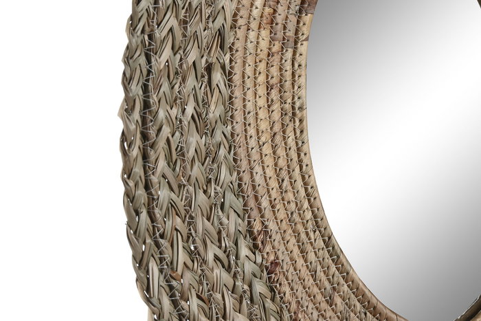 DKD Home Decor Espejo de Fibra Seagrass Natural 56x56x2 cm