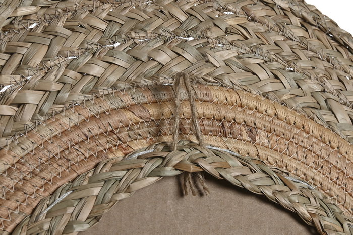 DKD Home Decor Espejo de Fibra Seagrass Natural 56x56x2 cm