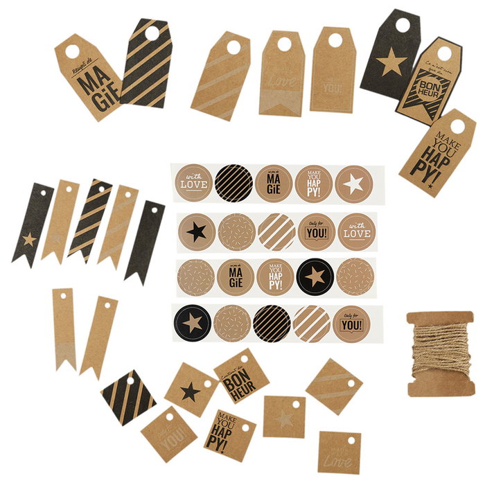 Party Time Juego De Etiquetas Para Regalo Party Time Con Pegatinas Y Cordel