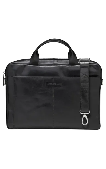 Dbramante1928 Amalienborg - Maletín Toploader para Portátil de 15" (38,1 cm), Cuero de Grano Entero, Negro, Tirante para Hombro, 1,02 kg