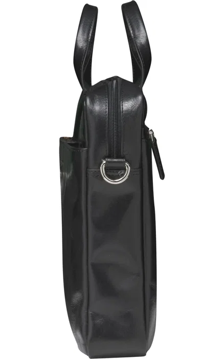 Dbramante1928 Amalienborg - Maletín Toploader para Portátil de 15" (38,1 cm), Cuero de Grano Entero, Negro, Tirante para Hombro, 1,02 kg
