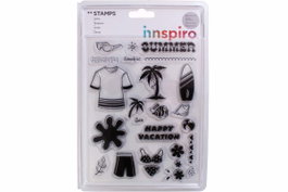 Innspiro Set de sellos acrílicos Verano 14x18cm