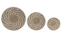 DKD Home Decor Set de 3 Decoraciones de Pared de Seagrass 45x6x45 Natural
