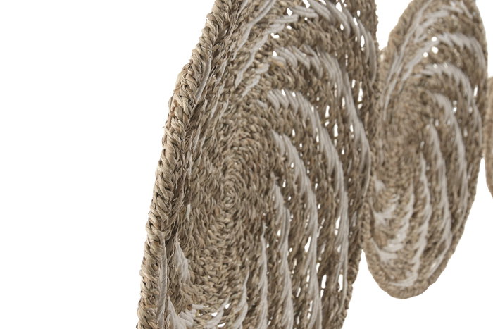 DKD Home Decor Set de 3 Decoraciones de Pared de Seagrass 45x6x45 Natural