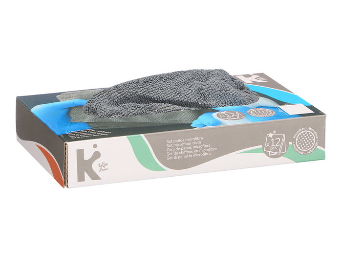 Arte Regal Set 12 Paños Microfibra Gris 30 x 23 cm (Set de 12)