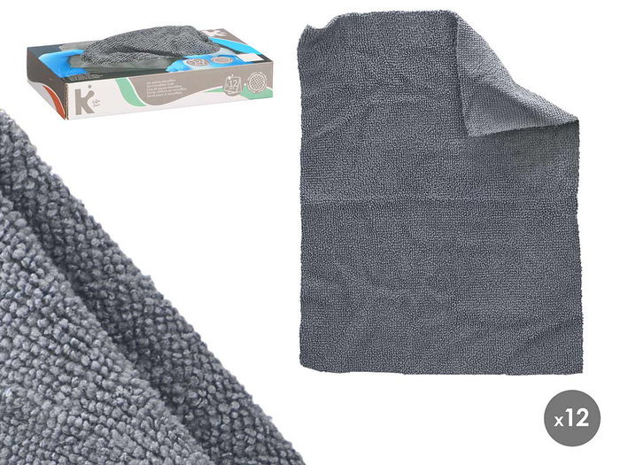 Arte Regal Set 12 Paños Microfibra Gris 30 x 23 cm (Set de 12) Arte Regal Set 12 Paños Microfibra Gris 30 x 23 cm (Set de 12)