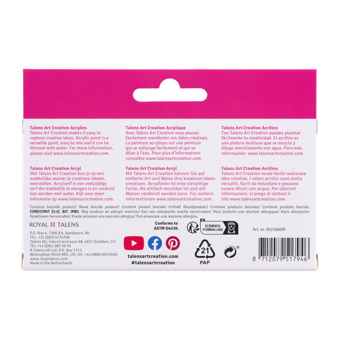 Talens Art Creation Set acrílico Primary de 6 x 12 ml