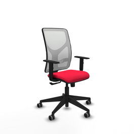PIQUERAS Y CRESPO Silla de oficina Motilla con mecanismo Sincro, Rojo y Blanco