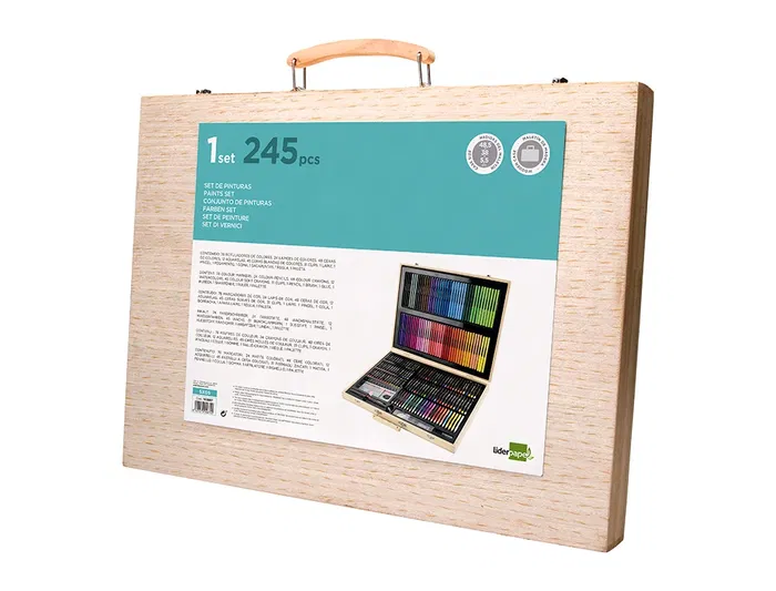 Liderpapel Estuche de Pintura 245 Piezas Maletín 49x36,6x4,5 cm