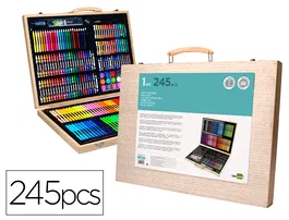 Liderpapel Estuche de Pintura 245 Piezas Maletín 49x36,6x4,5 cm