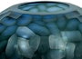 DKD Home Decor Jarrón de Cristal Azul Petróleo Glaseado 33x33x14 cm