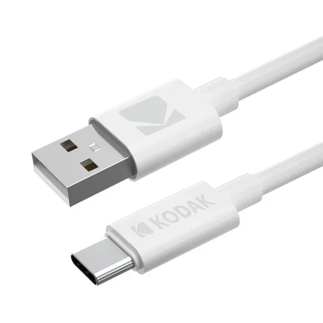 Kodak 30425965 Cable USB-A a USB-C 1 metro, blanco - Alta velocidad 480 Mbps, para transferencia de datos y carga