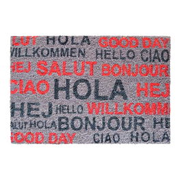 Tarres Felpudo de Fibra de Coco Pintado Diseño Saludos 60 x 40 cm