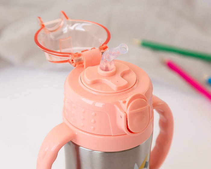 KioKids Botella Entrenamiento Unicornio Rosa 280 mL Acero Inoxidable +6 Meses Termo