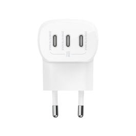 Belkin WCC002VFWH Cargador de Pared 67W con 3 Puertos USB-C para Carga Rápida - Blanco